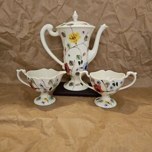 Blue Ridge Vintage China Tea Pot w/Lid Sugar, Creamer